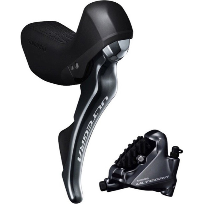 Шифтер/Тормозная ручка SHIMANO ULTEGRA, R8020(левый 2 скорости)/BR-R8070(передний), трос, оплетка, SM-BH90, для 140 мм IR8020DLF4SC100A